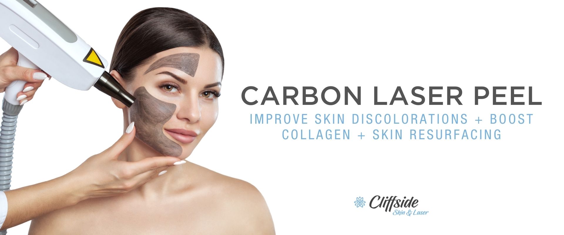 woman with beautiful face after Carbon laser peeling treatment